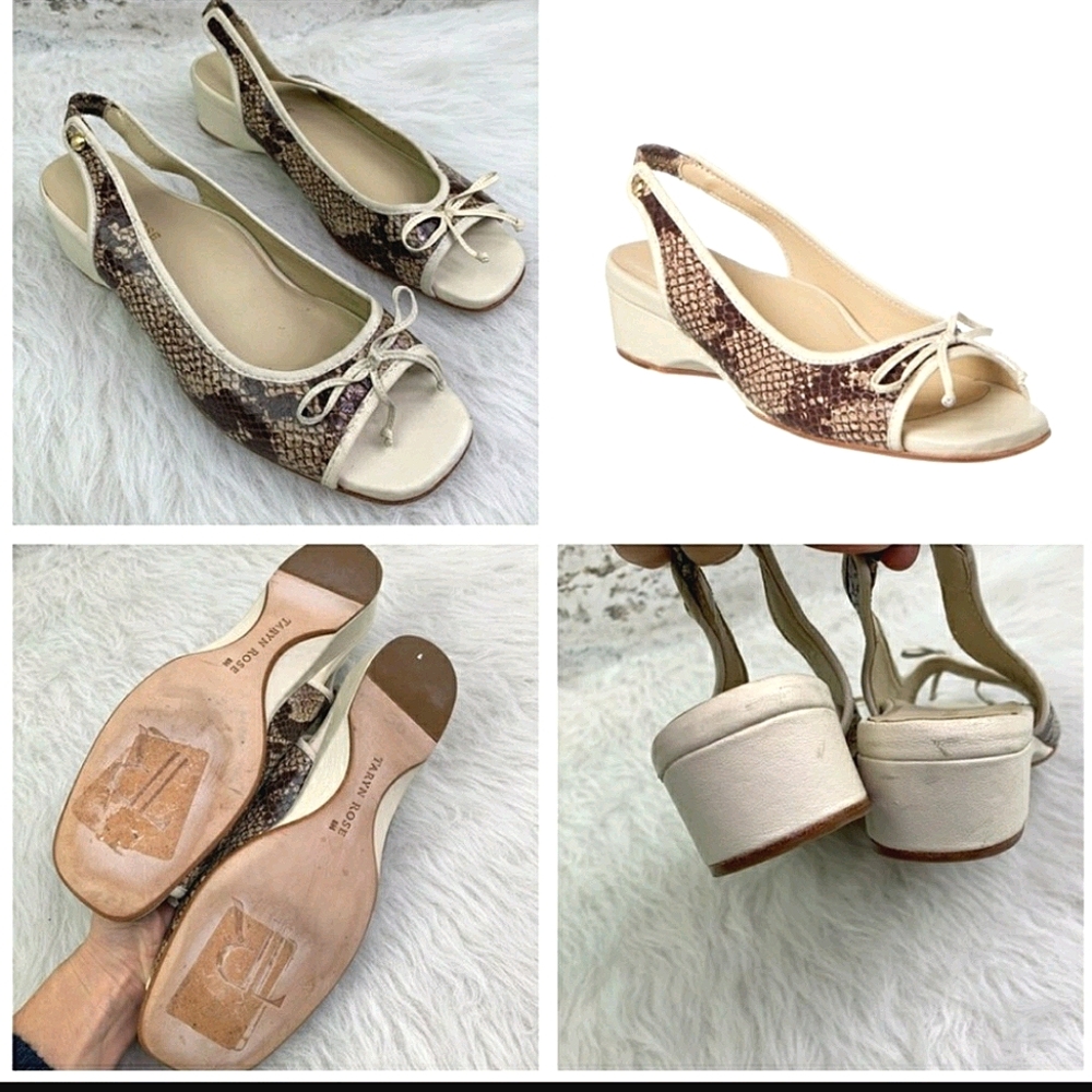Taryn Rose Animal Print Bow-Tie Open Toe Shoes